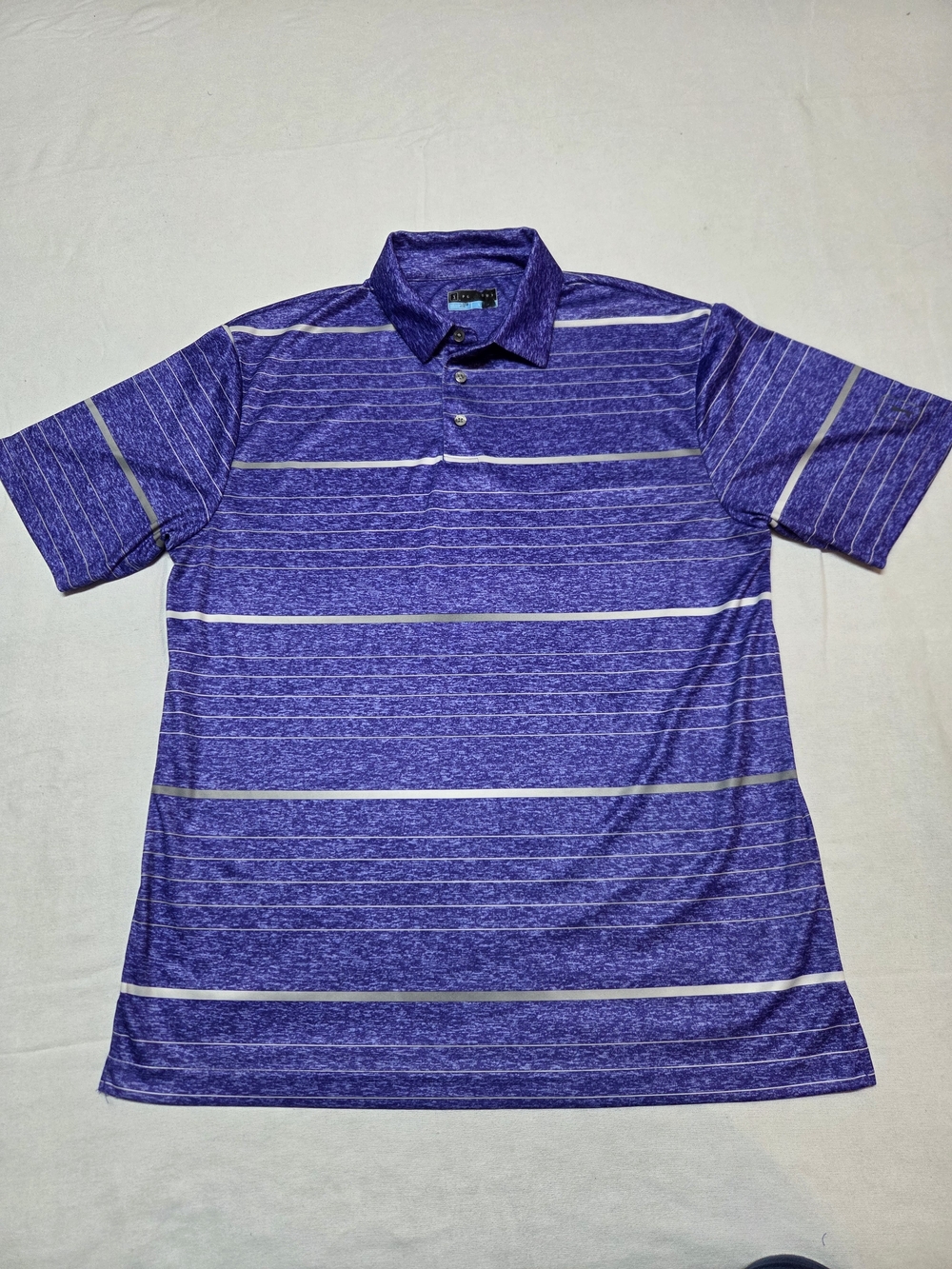 PGA Tour Purple Striped Performance Polo Size L